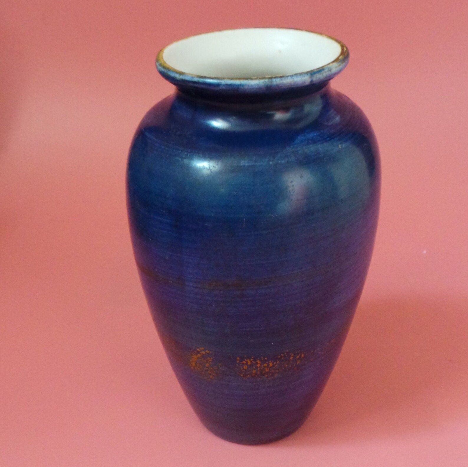 Jeff Banks Ports Of Call Blue & Gold VASE Etsy