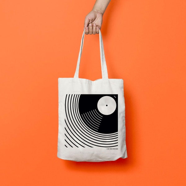 Natural Cotton Tote Bag. Present For Music Lover.