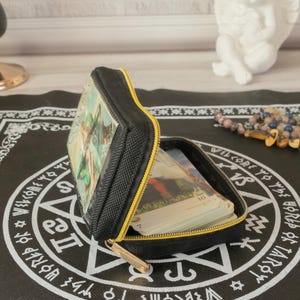 Schwarze Tarot-Kartentasche mit Reißverschluss, Taro-Deckhalter, tolles Geschenk für Tarot-Leser