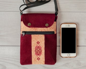 Cell phone purse crossbody, Iphone bag for Women with three pockets, Smartphone wallet with Shoulder Strap