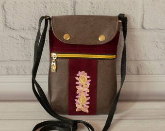 Bolsa de iphone para mujer, bolso crossbody de teléfono celular con tres bolsillos