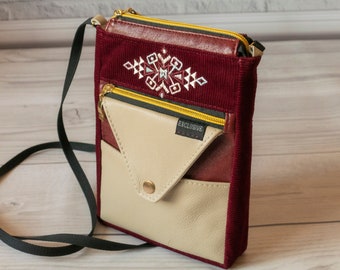 Velvet Crossbody Cell phone purse for Women, Small Smartphone bag with three-compartment and Shoulder Strap