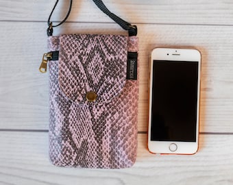 Purple Cell phone Crossbody purse, Small Iphone bag for Women