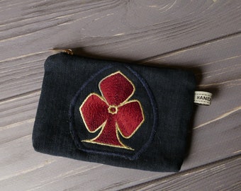 Zipper Coin purse, Small Denim money pouch