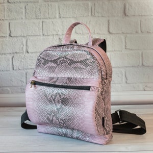Small Backpack for woman, Stylish Purple leatherette rucksack