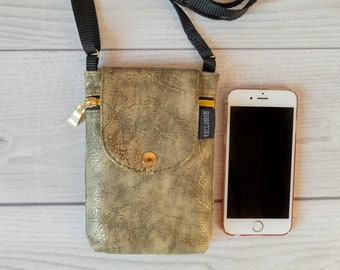 Green Cell phone Crossbody purse, Small Iphone bag for Women