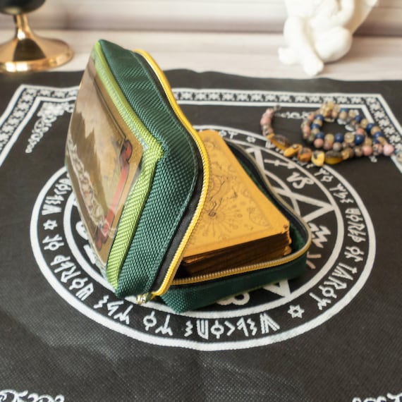 Boltquan Porte-cartes de tarot avec intérieur gris - Étui rabattable