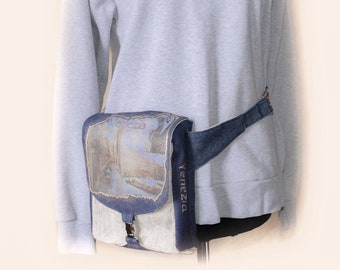 Fanny pack for women, Travel waist bag, Large Denim Belt purse Plus size