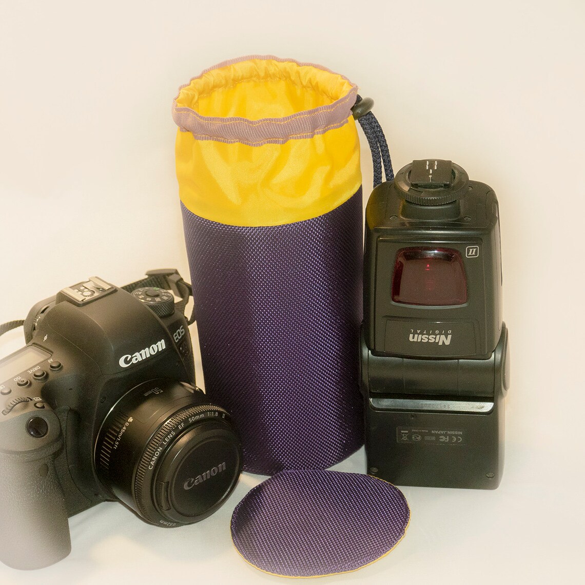 Camera Lens Bag Padded Drawstring pouch Etsy