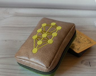 Tarot Card Deck Holder with Zipper, Green Waterproof Tarot Case