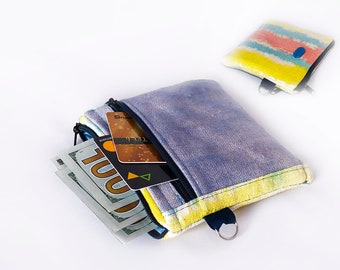 Monedero de lino con bolsillo para tarjetas