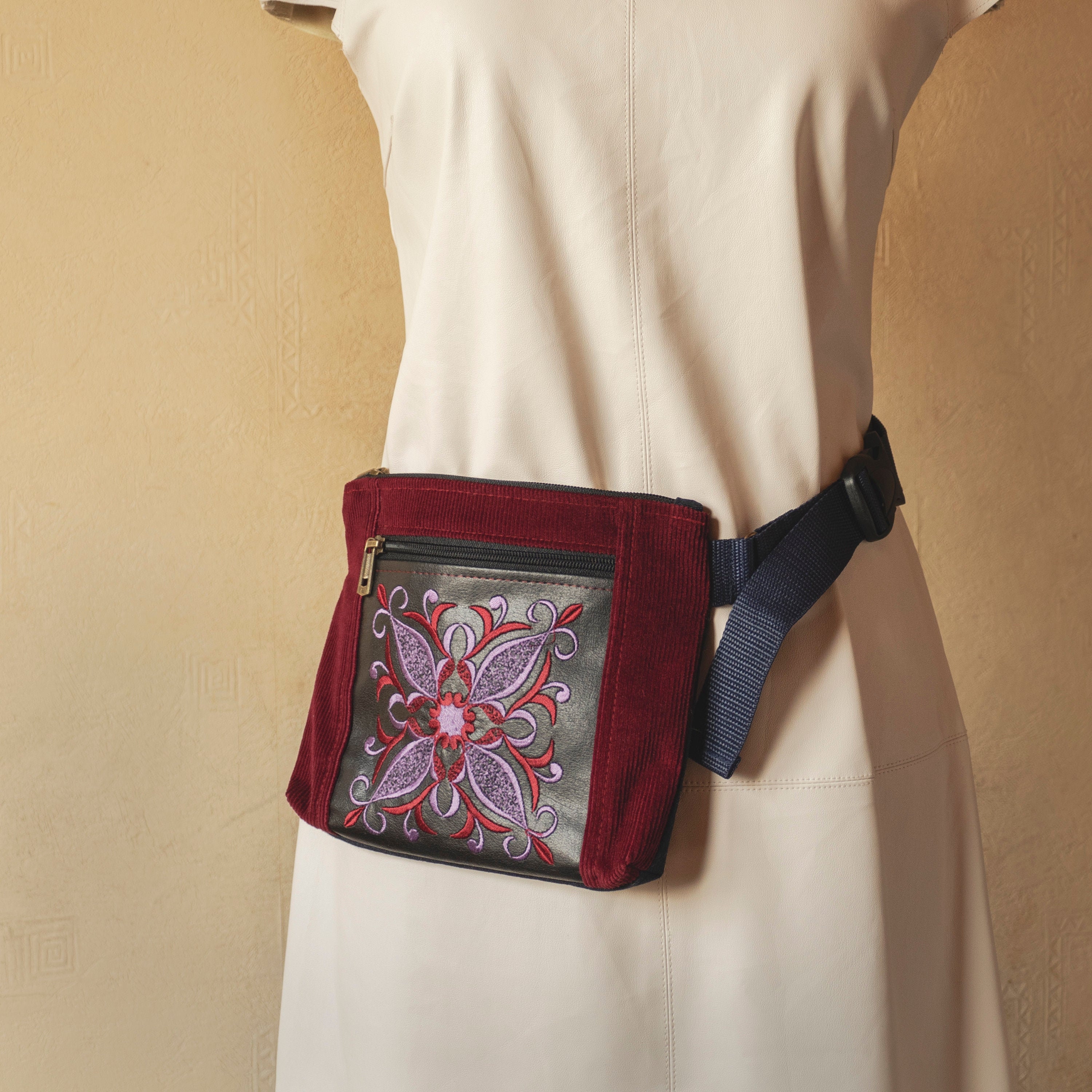 Designer Waist bag with two zippers Crossbody Fanny pack for Etsy