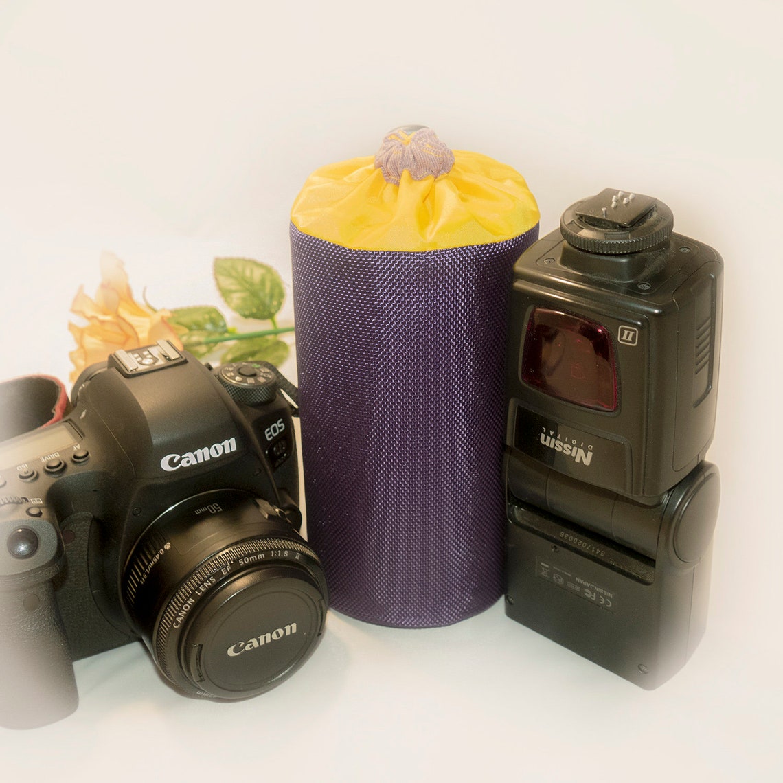 Camera Lens Bag Padded Drawstring pouch Etsy