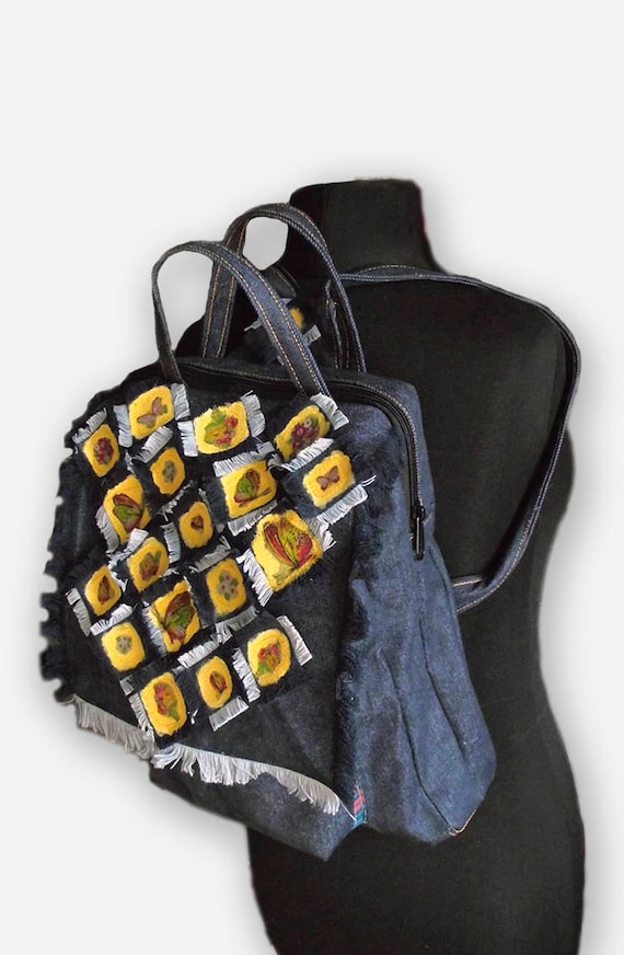 Denim Backpack bag Laptop Backpack diaper bag Women Canvas