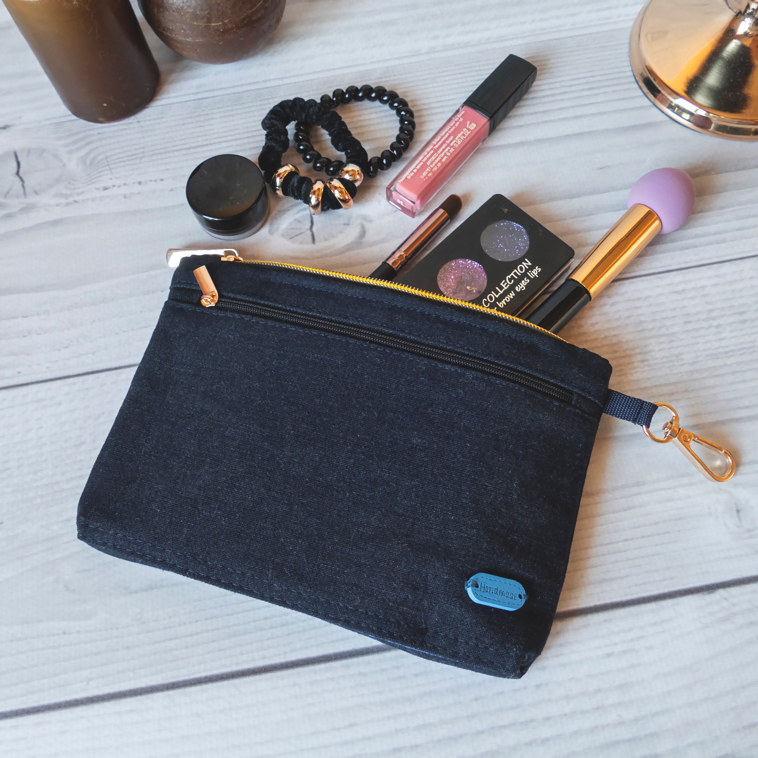 Spider Waist Cell Phone Pouch, Denim Makeup Bag, Fabric Double Zipper iPhone Wallet Etsy