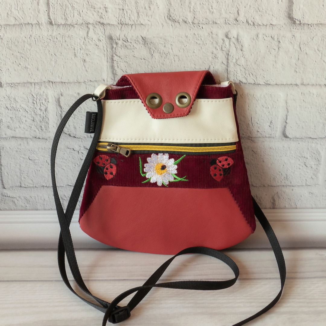 Red Crossbody Purse for Women, Small Cell Phone Bag