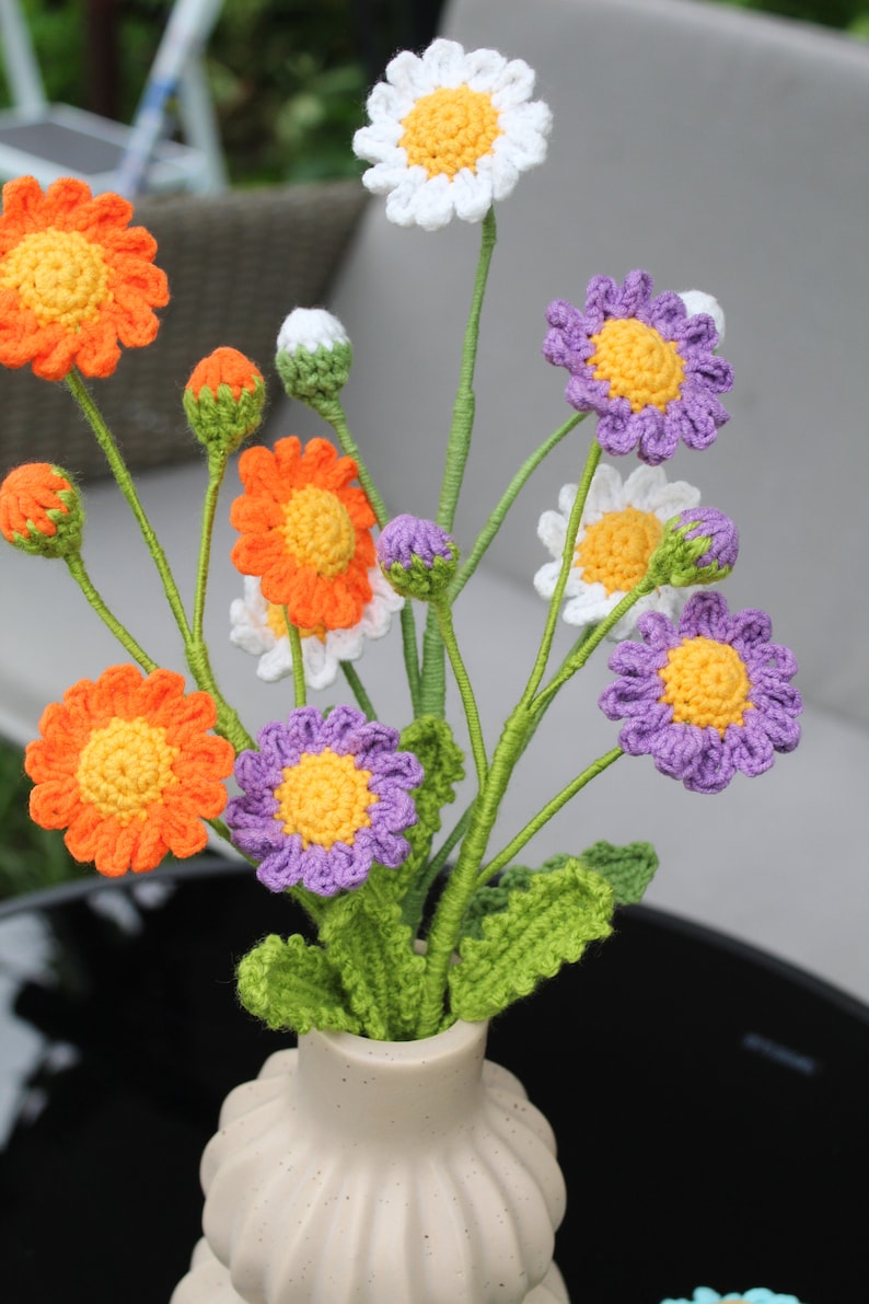 Crochet Daisy Flower Crochet Flowers Handmade Flowers Crochet Flower