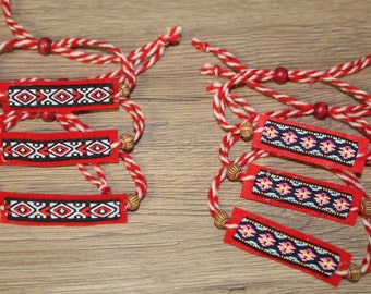 5 pieces martenitsas, handmade martenitsas, martenitsas from Bulgaria, martenitsi, martenitsas for health, 5 martenitsas bracelets