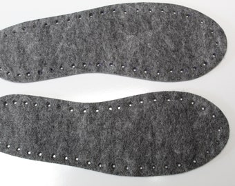 Soles for Crochet Shoes, felt soles, soles for slippers, perforated crochet soles, crochet shoe sole, felt sole