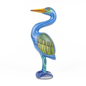 Gorgeous Zapotec Heron - Oaxacan Alebrije Wood Carving