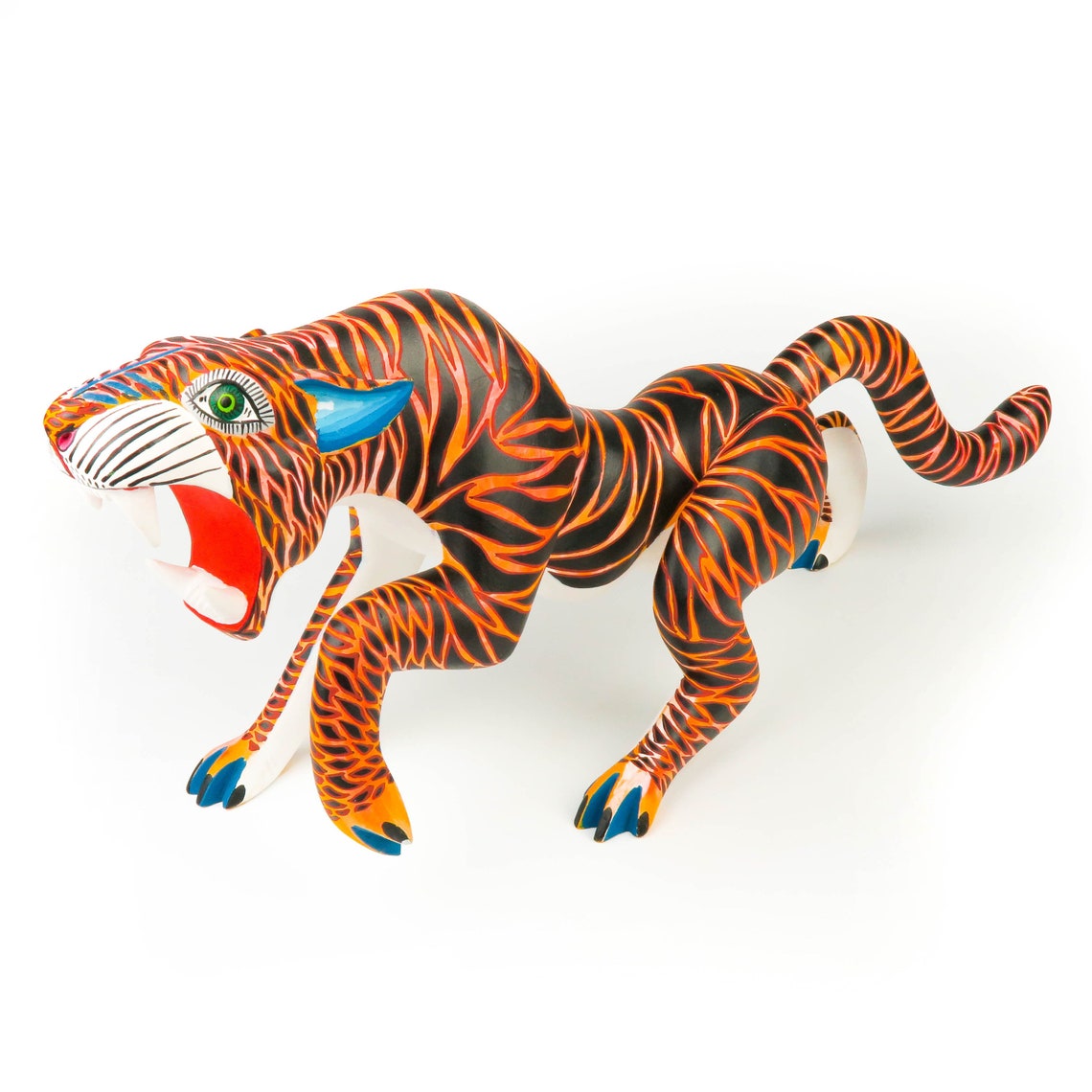 Large Tiger Oaxacan Alebrije Wood Carving - Etsy