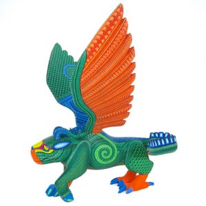 Zapotec Pepita Winged Jaguar - Oaxacan Alebrije Wood Carving