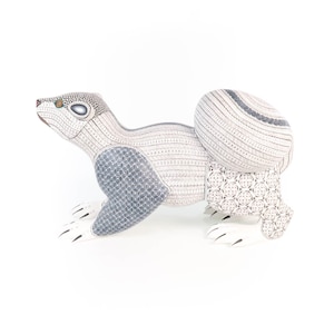 Masterpiece Black & White Zapotec Skunk - Oaxacan Alebrije Wood carving
