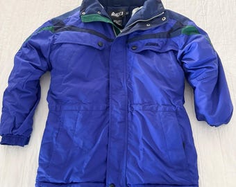 Vintage 90s Nordica Ski Jacket Youth 16 Color Block EXCELLENT Condition Blue
