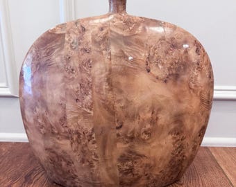 Burl Wood Look Pattern Ceramic Decorative Vase MCM Unique Accent