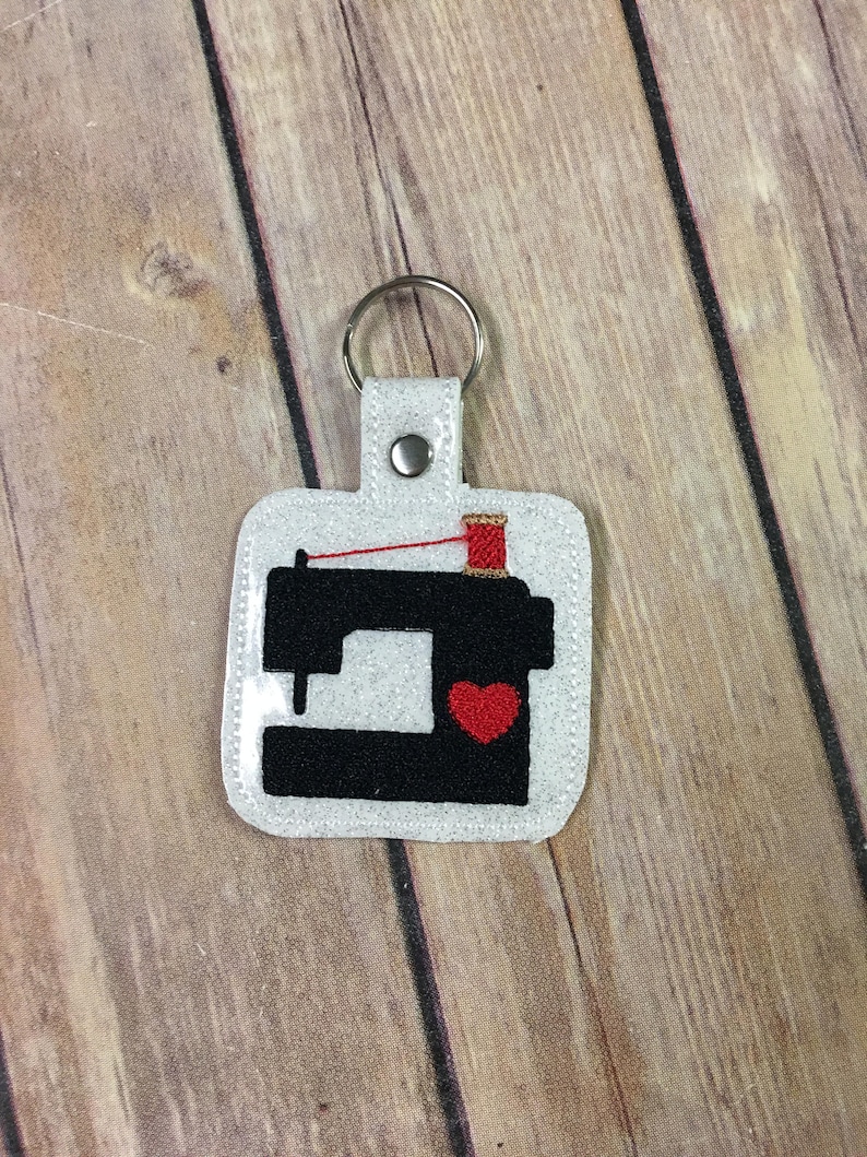 Sewing Machine Embroidered Keychain Key chain KeyFob Etsy