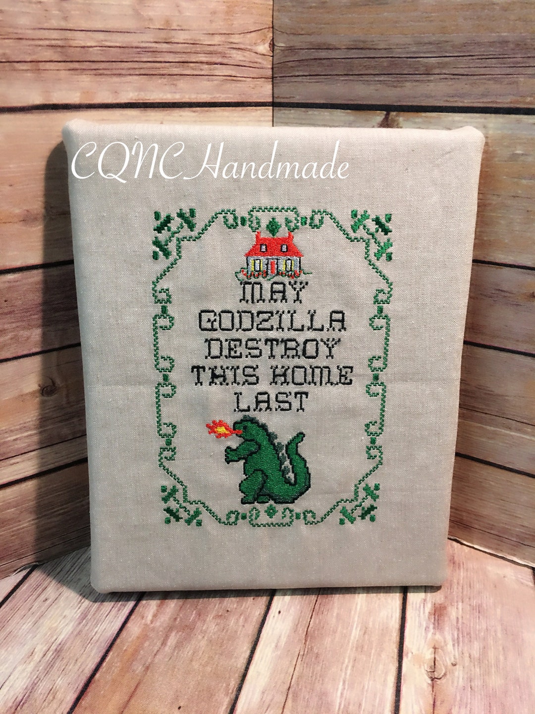 May Godzilla Destroy This Home Last Wall Art Embroidered Banner on