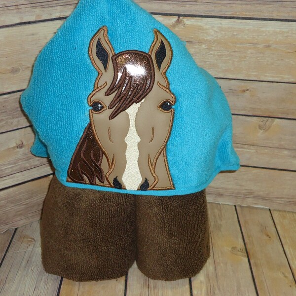 Horse Hooded Towel Etsy