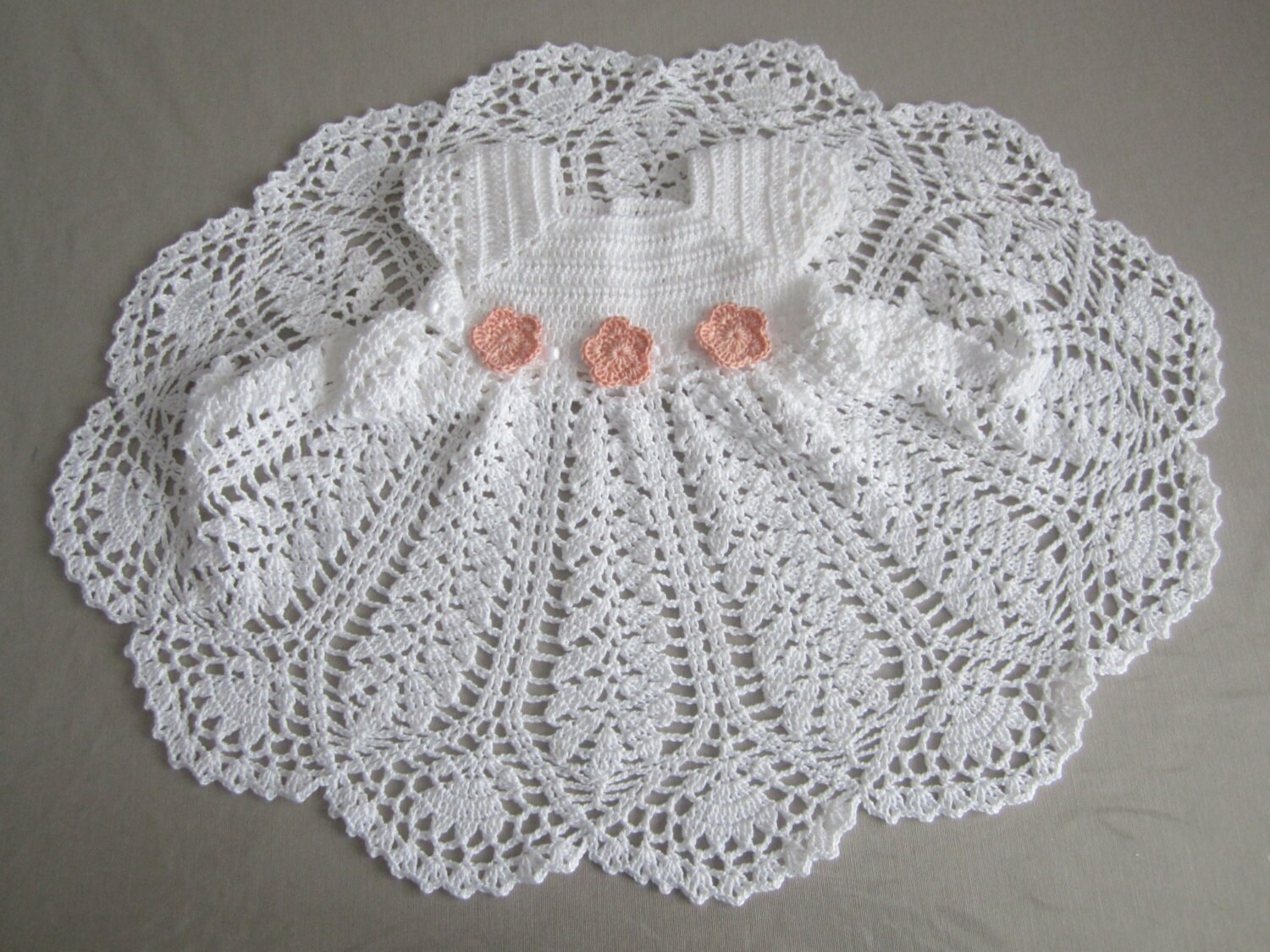 Baptism crochet dress baby girl crochet dress white | Etsy