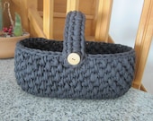 Home storage, big crochet basket, black yarn organizer, home housewares, gift for home, bin storage, xmas gift idea
