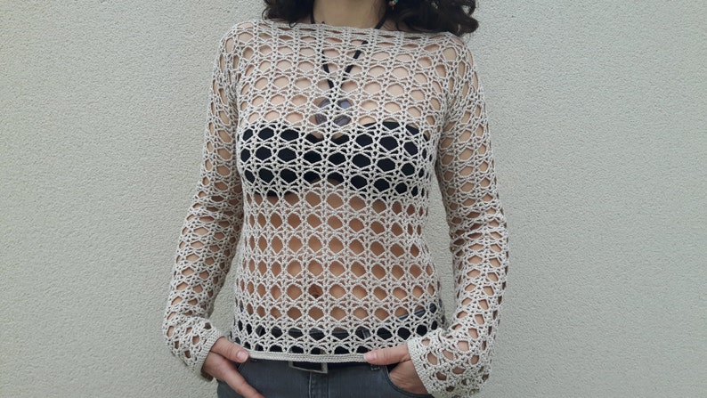 white cotton crochet top