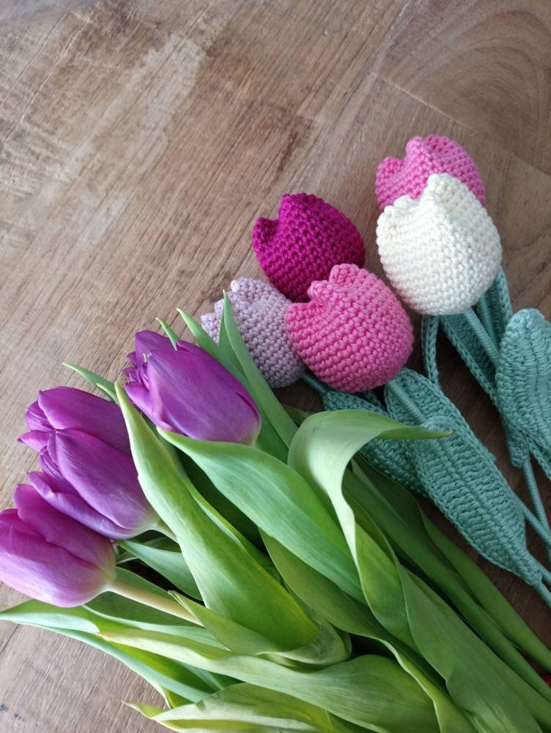 Crocheted tulips to offer as a gift or for home decor Etsy
