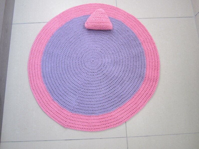 Baby girl rug baby girl bedroom rug round crochet rug pink Etsy