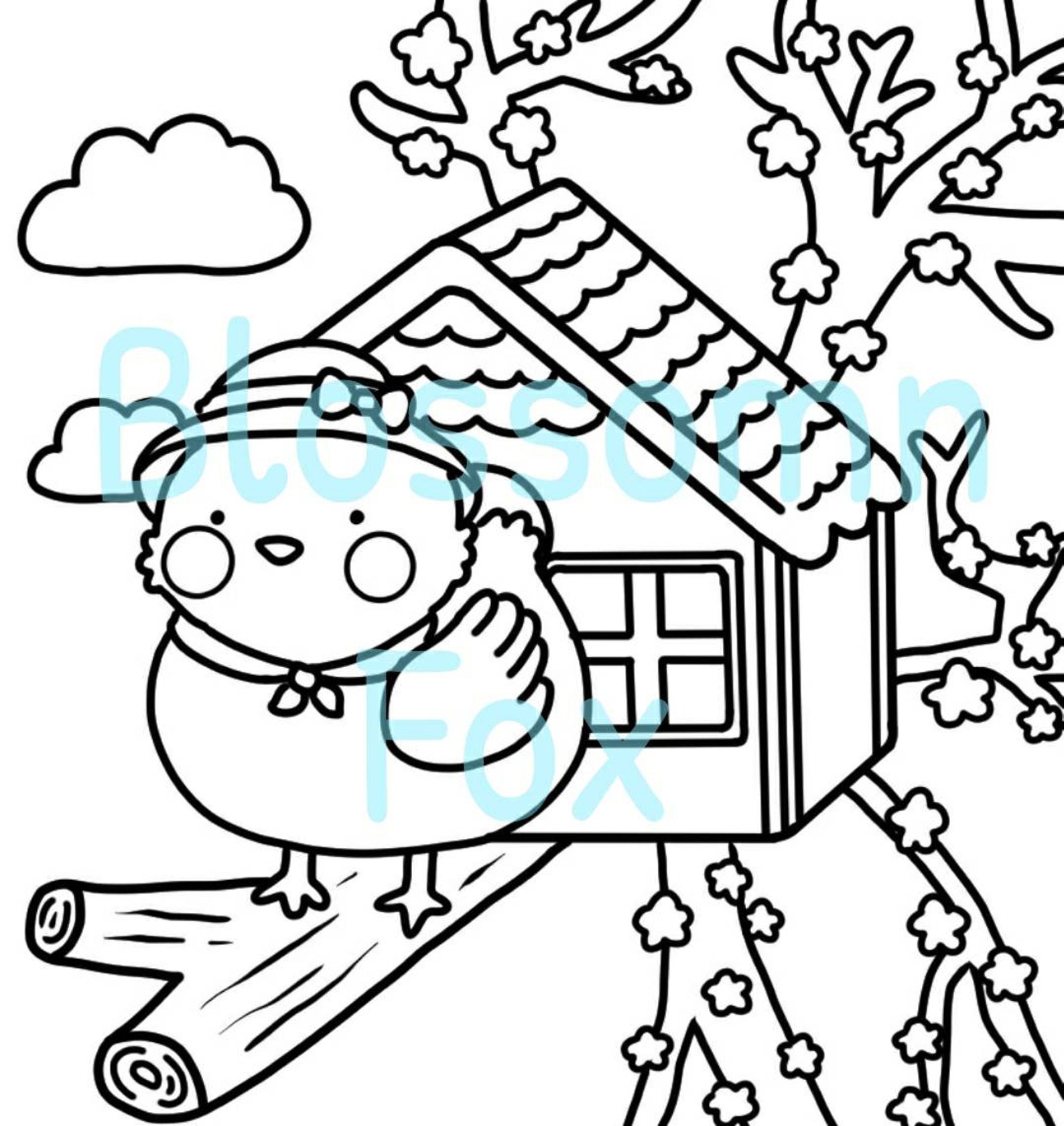 Kawaii Animal Coloring Book | Etsy