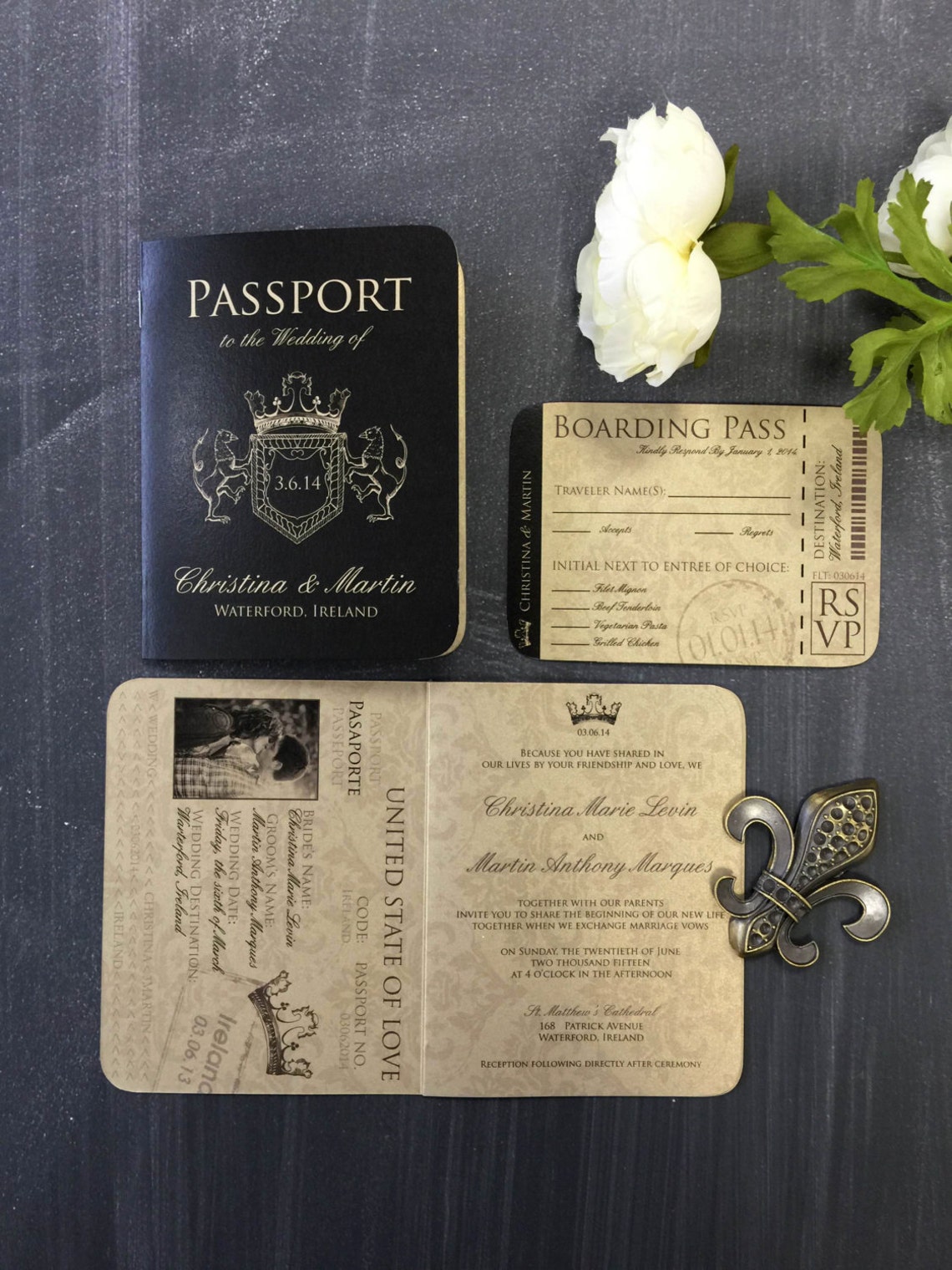 Passport Wedding Invitation Elegant Traditions Wedding | Etsy