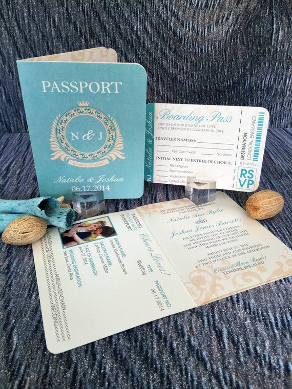 Passport Wedding Invitation Classic Style Wedding Invitation Beach Wedding Invitations Wedding Invites Invitation Sample Kit