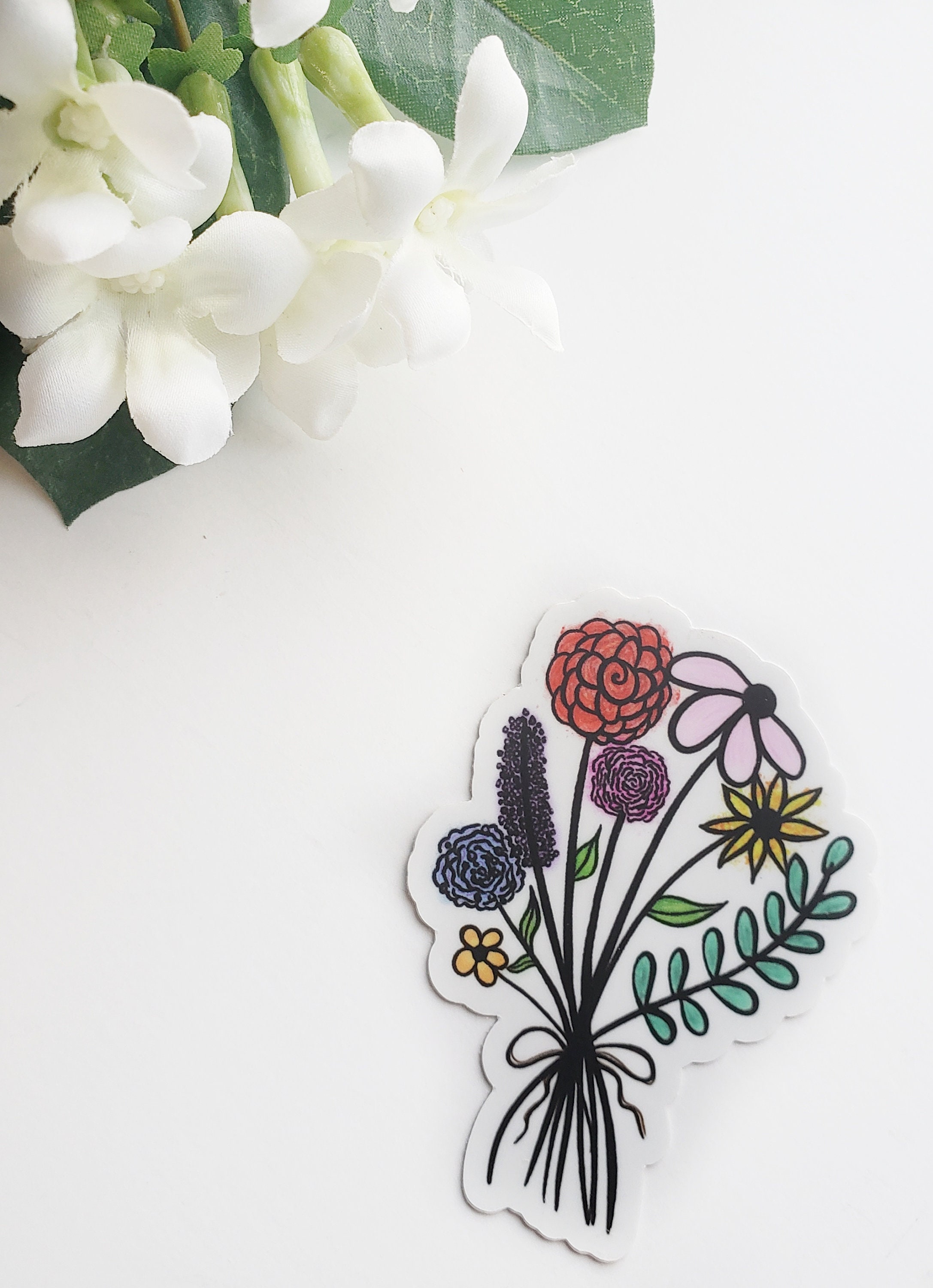 Flower bouquet sticker flowers sticker bouquet of flowers Etsy