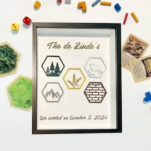 Catan Inspired Wedding Shadowbox: Custom Board Game Gift