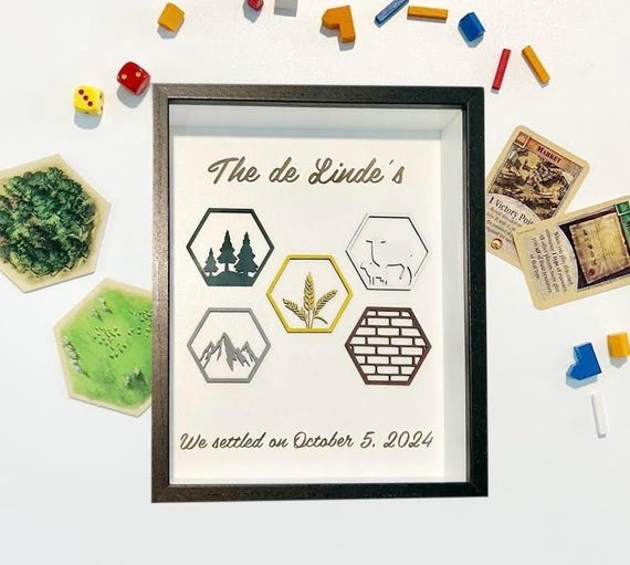 Catan Inspired Wedding Shadowbox: Custom Board Game Gift