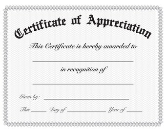 Certificado de agradecimiento sencillo