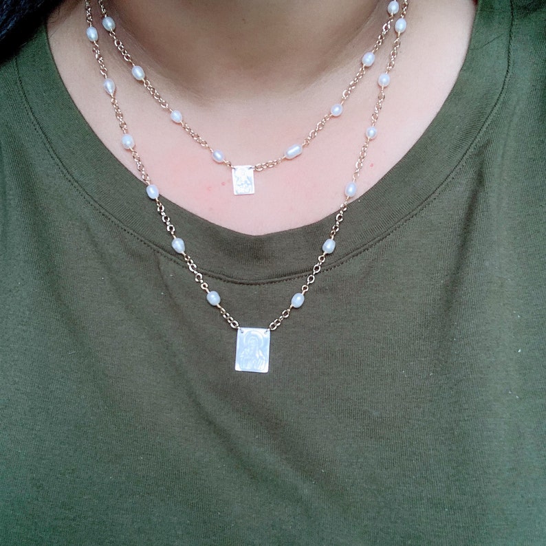 Scapular catholic scapular necklace Religious medal Etsy