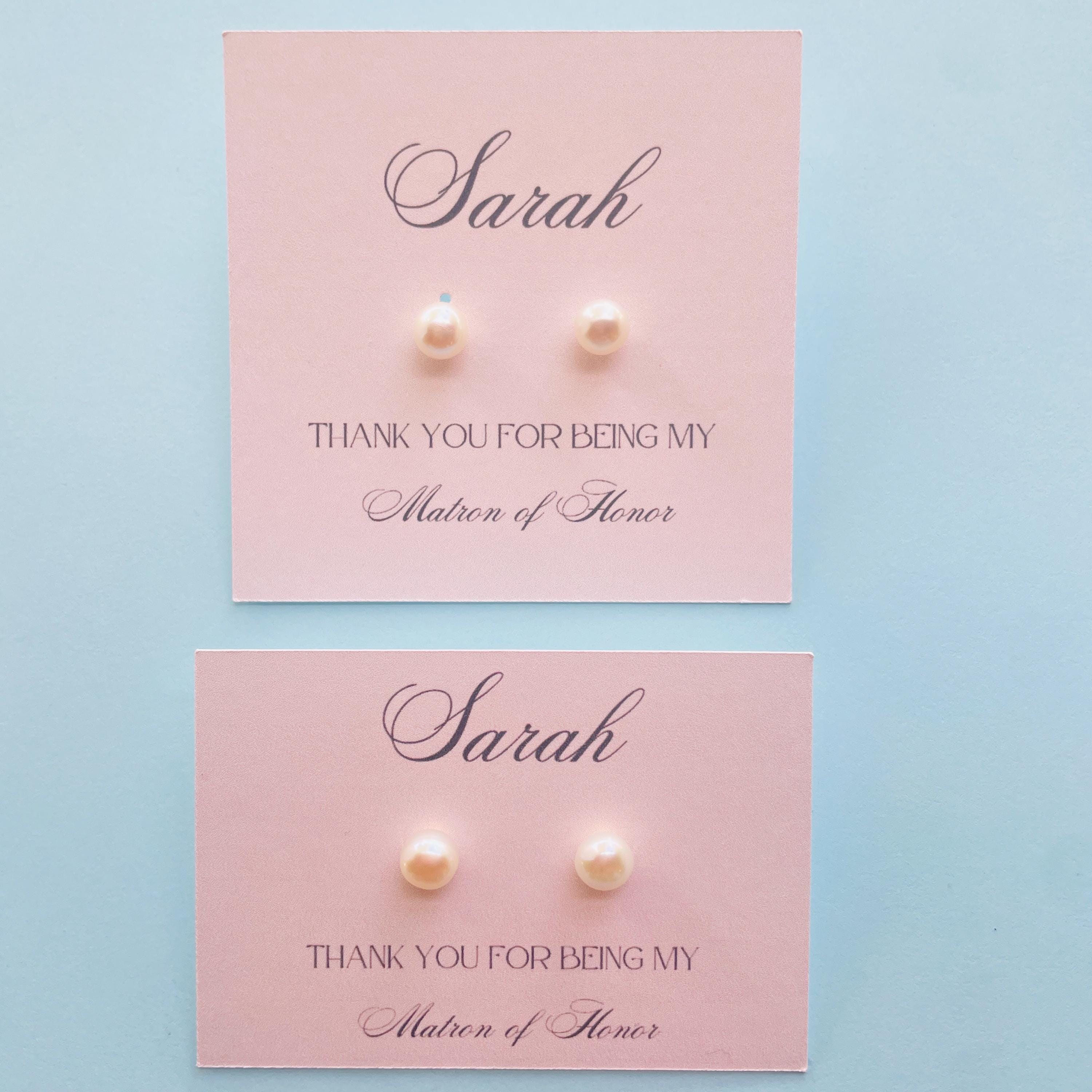 Tie the Knot Earrings Bridesmaid Proposal | Pearl Earrings Gift Box | Custom Bridesmaid Card | Maid of Honor Jewelry