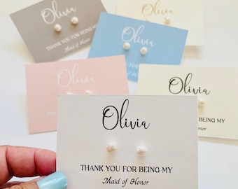 Tie the Knot Bridesmaid Earrings | Bridesmaid Gift | Knot pearl Earrings | Bridesmaid Accessories | Personalised | Wedding Proposal box