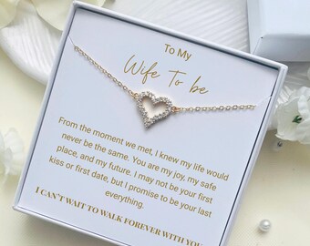 Wife to Be Pearl Necklace, Engagement Bridal Shower Gift, personalized necklace for bride .