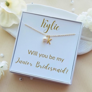 Junior Bridesmaid Proposal Necklace: Pearl Initial Jewelry Gift