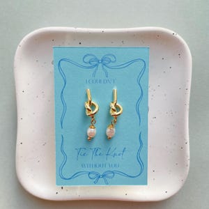 Tie the Knot Bridesmaid Earrings | Bridesmaid Gift | Knot pearl Earrings | Bridesmaid Accessories | Personalised | Wedding Proposal box